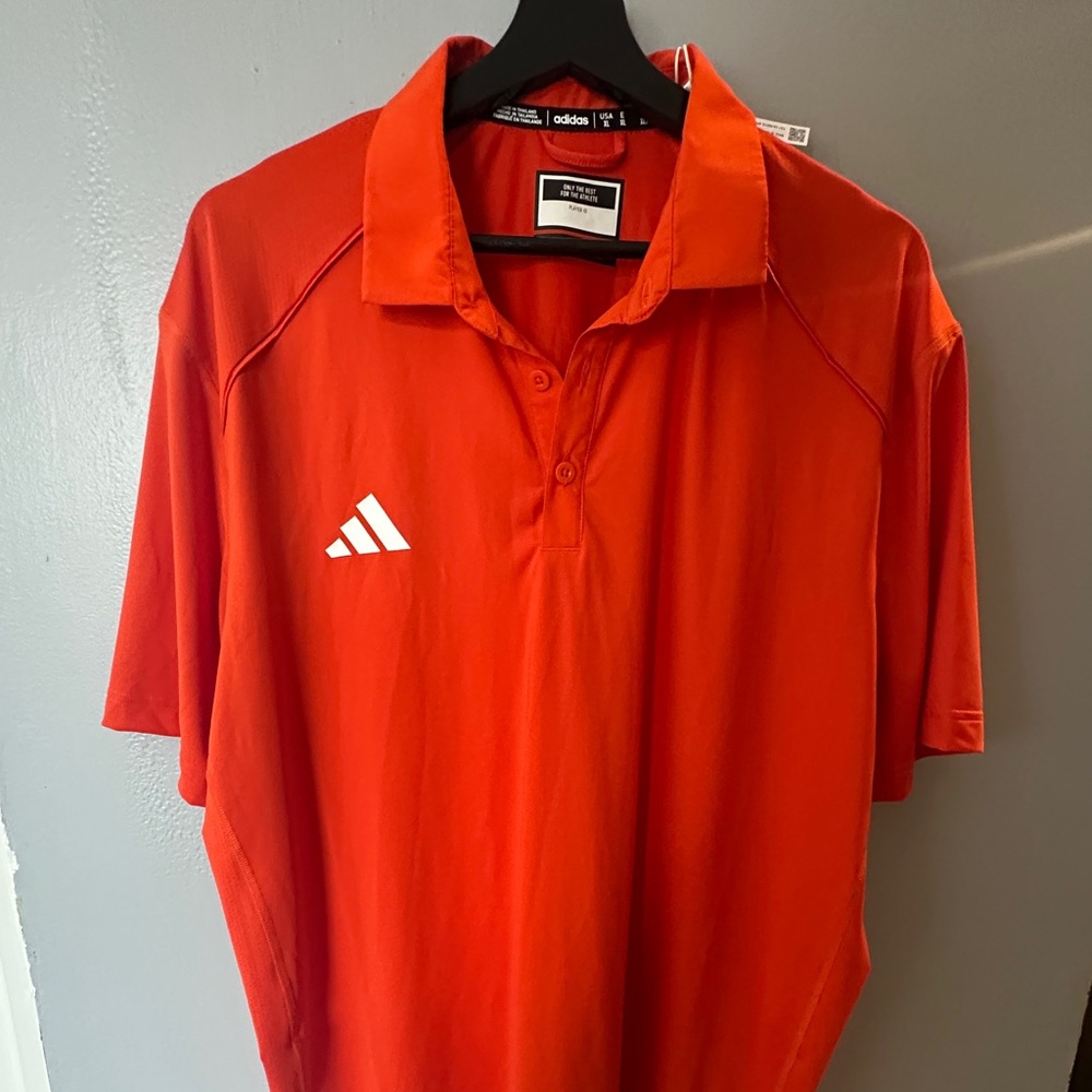 Adidas performance XL orange polo new with tags
